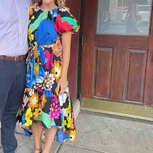 Floral hi-low midi dress